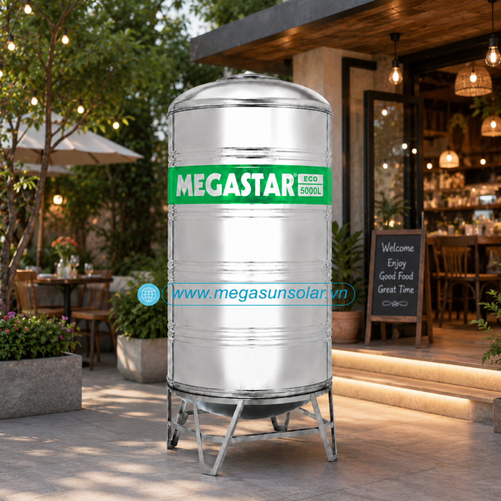 Bồn tròn inox Megastar Eco 5000L bồn đứng