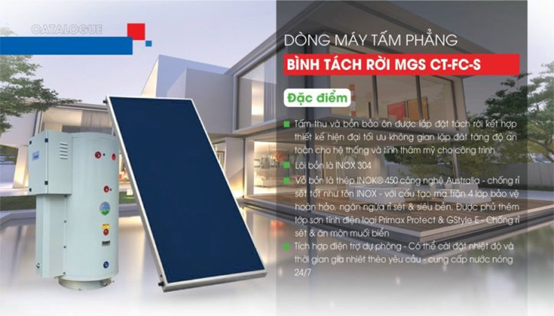 Đặc điểm máy nước nóng NLMT tấm phẳng bình tách rời