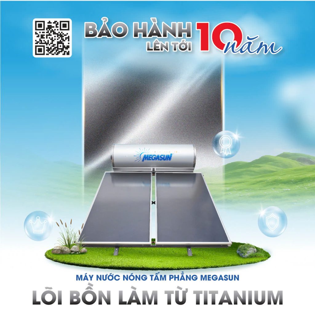 Máy nước nóng năng lượng mặt trời lõi bồn Titanium Megasun MGS-400-CA-TITAN