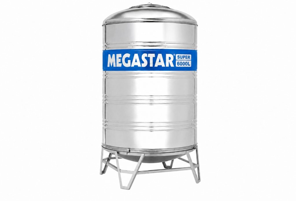 Cách lắp đặt bồn inox chứa nước sinh hoạt 6000L Megastar Super