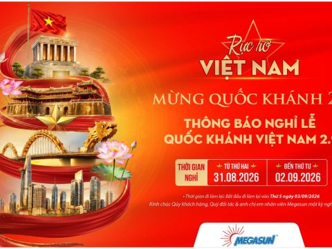 Thông báo nghỉ lễ mừng quốc khánh 2/9 cùng megasun