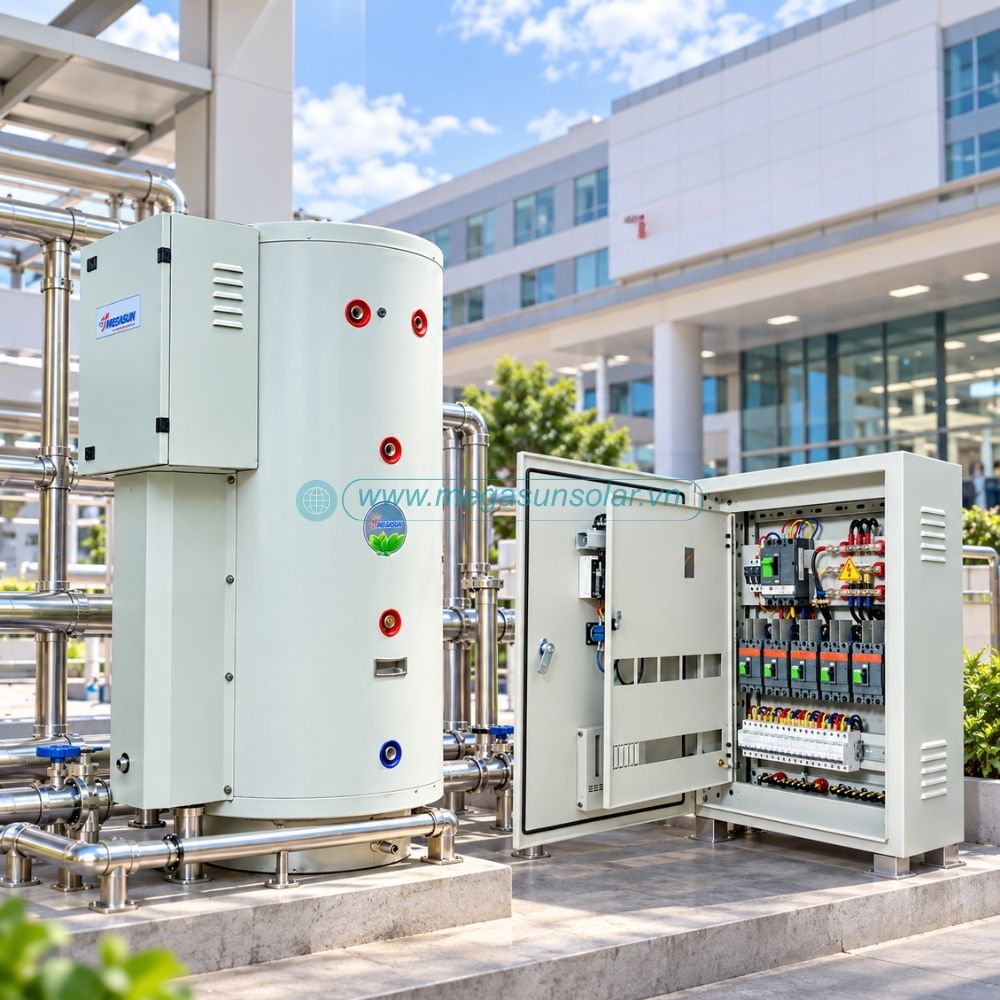 Các phụ kiện có trong tủ điều khiểm máy nước nóng Megasun 250l HWT-250