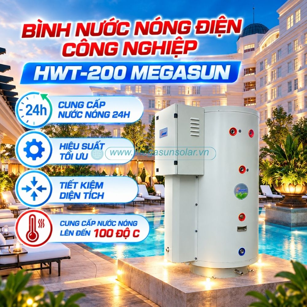 Bình nước nóng điện công nghiệp Megassun 200L